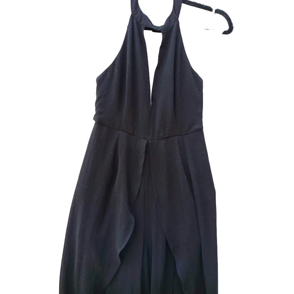 Shinestar Evening Date Night Halter Jumpsuit Black Size S - Picture 3 of 9